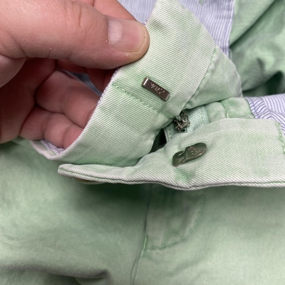 Peter Millar Shorts Mens 34 Mint Green Pima Cotton Chino Golf Casual Flat Front - Picture 3 of 8